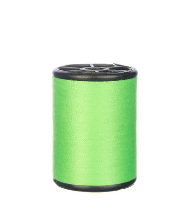 Colourful green thread isolated on white backgroundの写真素材