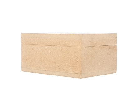 Wood box isolated on white backgroundの写真素材