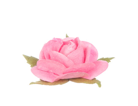 Artificial pink flower isolated on white backgroundの写真素材