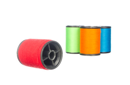 Colourful thread isolated on white background