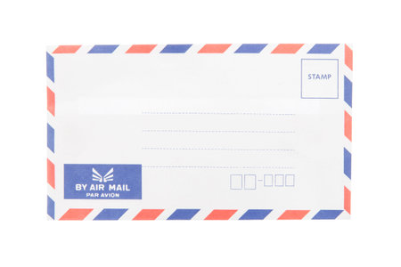 Envelope isolated on white backgroundの写真素材