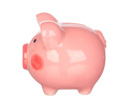 Piggy bank isolated on white backgroundの写真素材