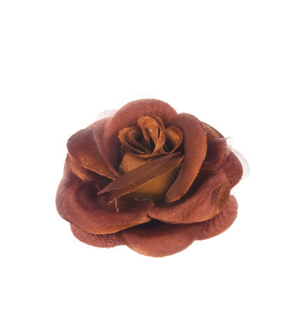 Artificial brown flower isolated on white backgroundの写真素材