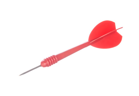 Red dart isolated on white backgroundの写真素材