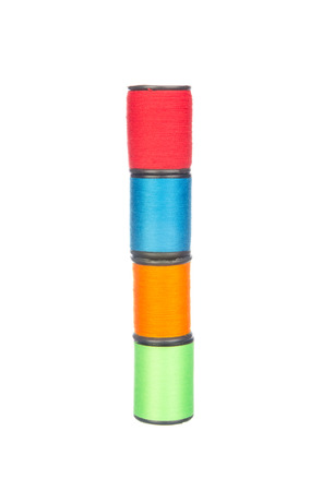 Colourful thread isolated on white backgroundの写真素材