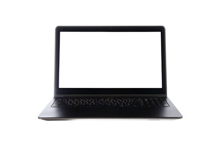 Laptop isolated on white backgroundの写真素材