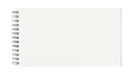 Open blank book isolated on white backgroundの写真素材