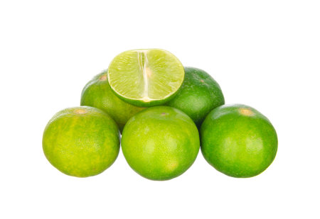 Lime isolated on white backgroundの写真素材