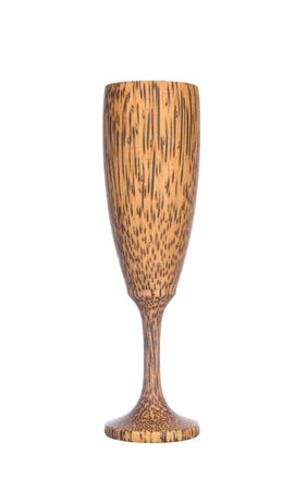Coconut shell champagne glass isolated on white backgroundの写真素材