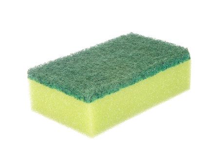 Dish washing sponge isolated on white backgroundの写真素材