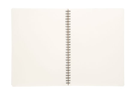 Open blank book isolated on white backgroundの写真素材