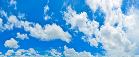 panorama blue sky with cloudsの写真素材