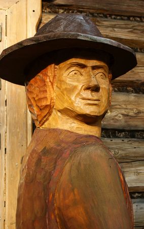 Sculpture man in hatの写真素材