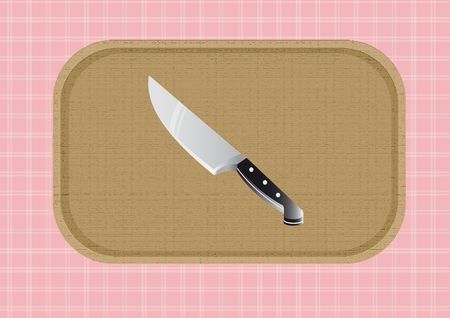 Knife on boardの写真素材