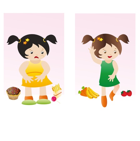 One happy and one sad girlの写真素材
