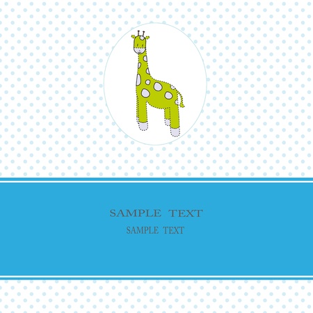 Cute baby card with giraffeの写真素材