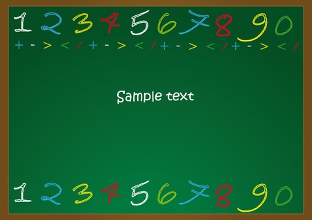 School board with numbers chalk drawingの写真素材