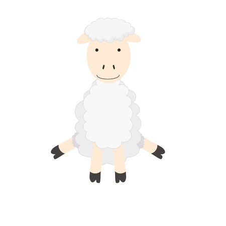 Cartoon sheep on white backgroundの写真素材