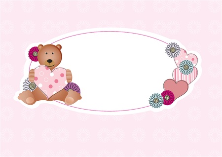 Cute card with sweet bearのイラスト素材