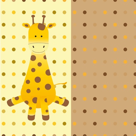 Baby card with cartoon giraffeのイラスト素材