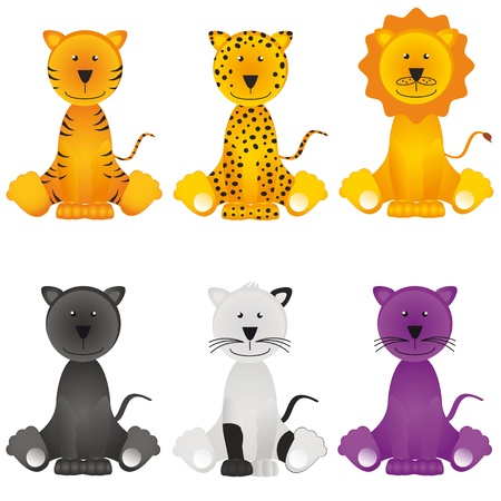 Cat, lion, leopard, jaguar, pantherのイラスト素材