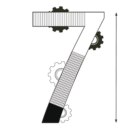 Background with number seven- mechanical styleのイラスト素材