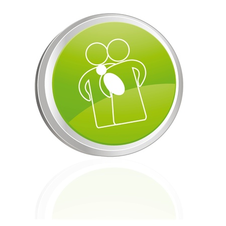 Green button with family symbolのイラスト素材