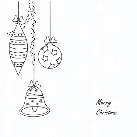 Black and white modern christmas cardのイラスト素材