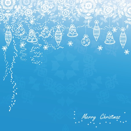Blue and white modern christmas cardのイラスト素材