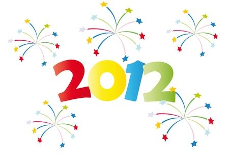 Colorful background on New Year 2012のイラスト素材