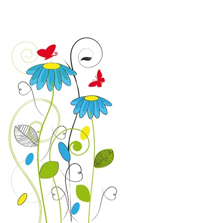 Cute flowers postcard on special dayのイラスト素材