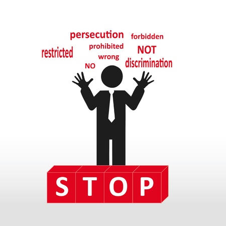 figure showing word stop- concept abstract backgroundのイラスト素材