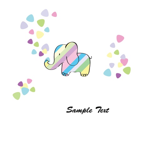 Cute baby card on  birthday or showerのイラスト素材