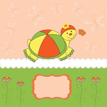 Colorful baby invitation on birthday or showerのイラスト素材
