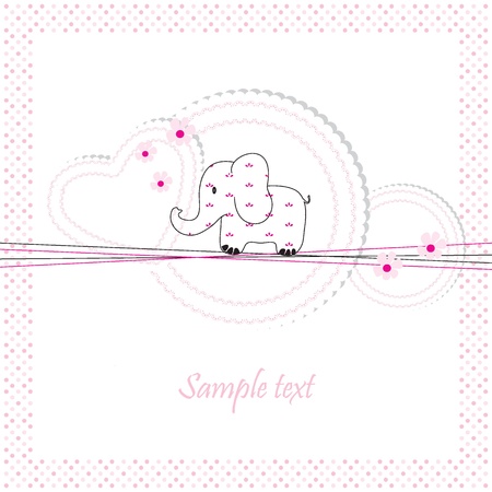 Cute baby card on birthday or showerのイラスト素材