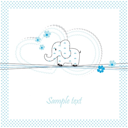 Cute baby card on birthday or showerのイラスト素材