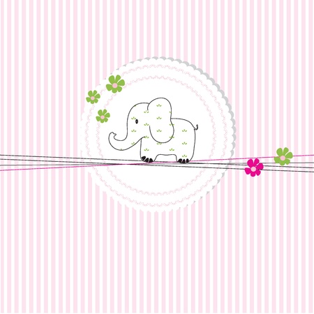 Cute baby card on birthday or showerのイラスト素材