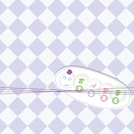 Cute baby card on birthday or showerのイラスト素材