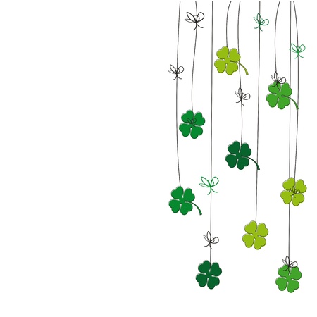 Cute card with four-leaf clover on st. Patrick's dayのイラスト素材