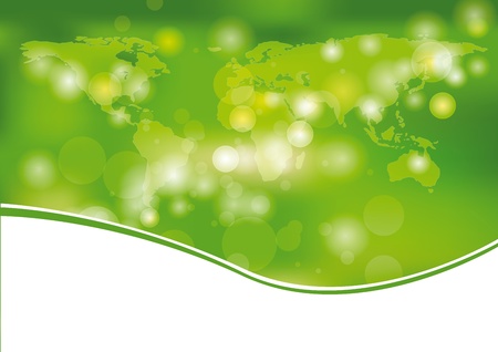 Green and light abstract background with worldのイラスト素材