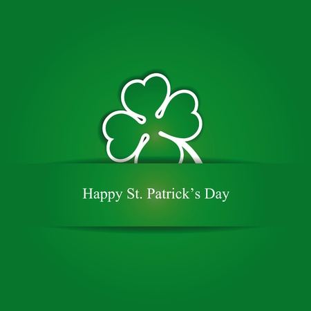 Cute card with four-leaf clover on st. Patrick's dayのイラスト素材