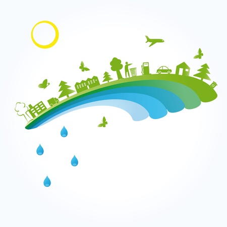 Ecology concept you can use on Earth Dayのイラスト素材