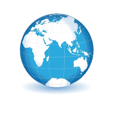 white - blue abstract illustration globe showのイラスト素材