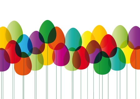 Modern  easter card with color eggsのイラスト素材
