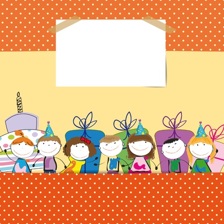 Cute colorful card on your happy birthdayのイラスト素材
