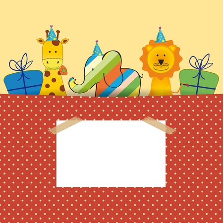 Cute colorful card on your happy birthdayのイラスト素材