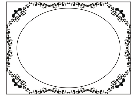 Cute, simple frame you can use like diploma frameのイラスト素材