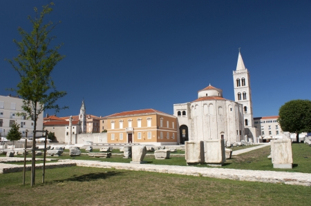 Ruins, church and Cathedral in zadar on Croatiaの写真素材