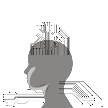 Human head with many chipsのイラスト素材