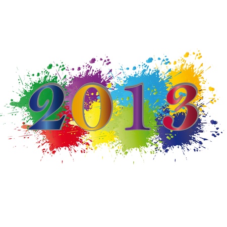 Cute and colorful card on New Year 2013のイラスト素材